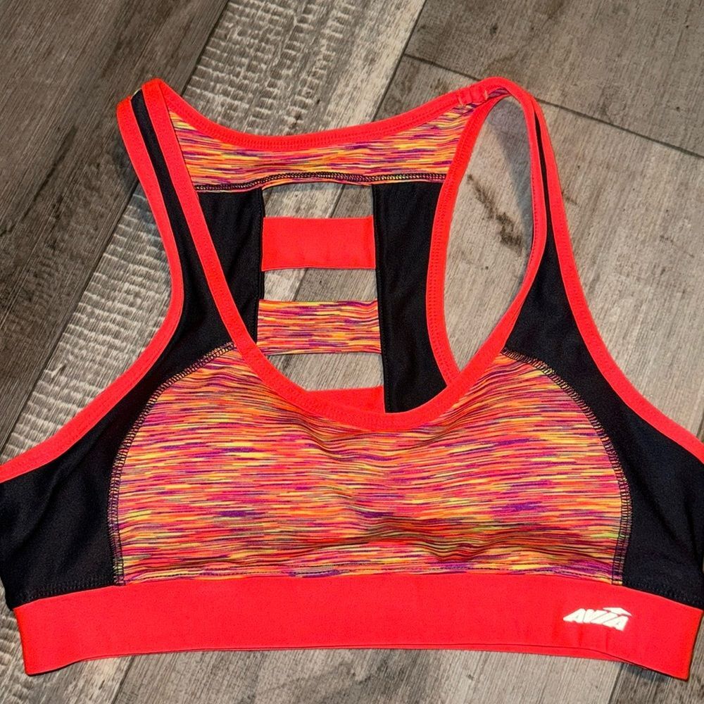 Avia Neon Multi & Black Racerback Sports Bra